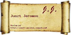 Juszt Jeromos névjegykártya